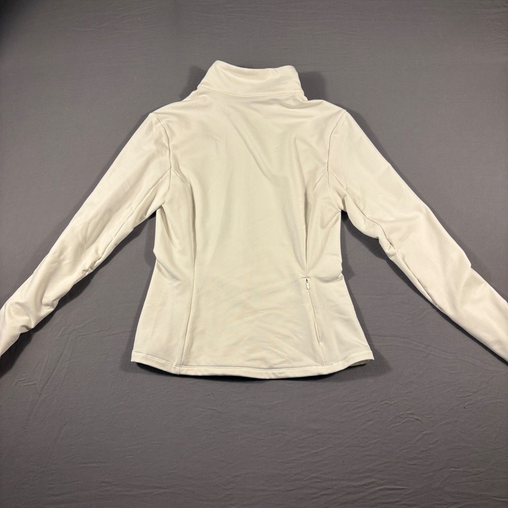 The North Face Womens White Full Zip Track Jacket Mock Neck Activewear Small/Med